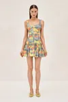 Alexis Cassidy Tie-dye Cotton Ruffled Mini Dress In Multi