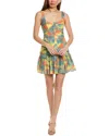 Alexis Cassidy Tie-dye Cotton Ruffled Mini Dress In Green
