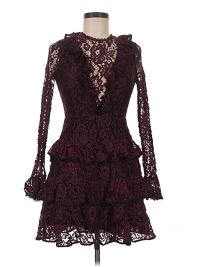 Pre-owned Alexis Cocktail Dress In Burgundy