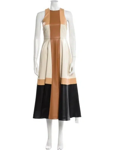 Pre-owned Alexis Colorblock Pattern Long Dress W/ Tags In Neutral