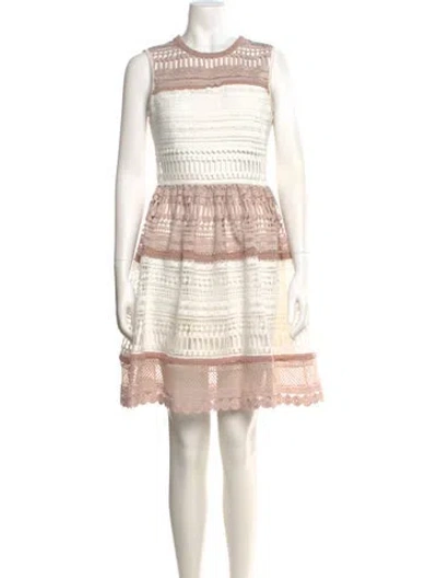 Pre-owned Alexis Colorblock Pattern Mini Dress In White