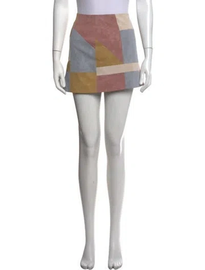 Pre-owned Alexis Colorblock Pattern Mini Skirt In Black