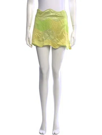 Pre-owned Alexis Colorblock Pattern Mini Skirt In Yellow