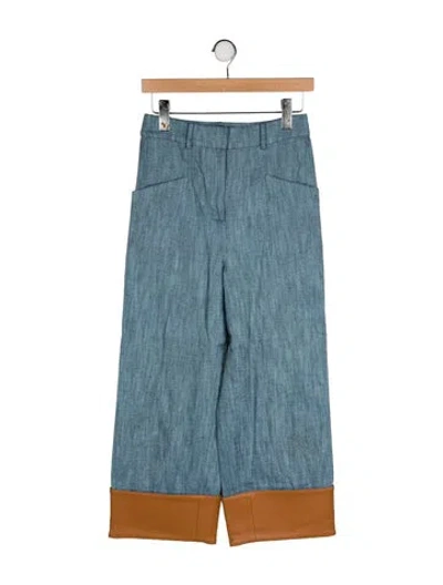 Pre-owned Alexis Colorblock Pattern Wide Leg Pants In Blue