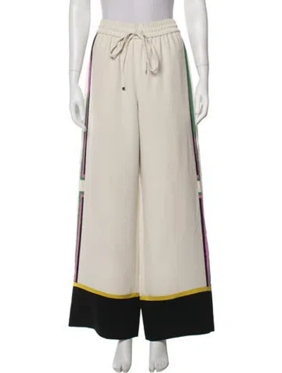 Pre-owned Alexis Colorblock Pattern Wide Leg Pants In Neutrals