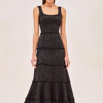 Alexis Corina Dress In Noir Brocade In Black