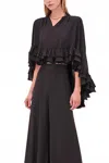 Alexis Cortese Ruffled Blouse In Black