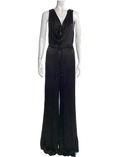 Pre-owned Alexis Cowl Neck Jumpsuit In Black