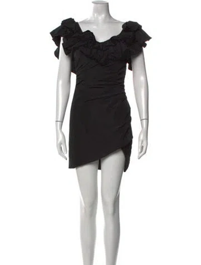 Pre-owned Alexis Cowl Neck Mini Dress In Black