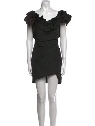 Pre-owned Alexis Cowl Neck Mini Dress In Black