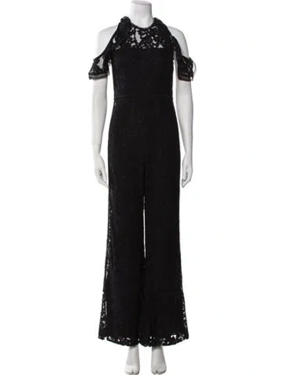 Pre-owned Alexis Crew Neck Jumpsuit In Black