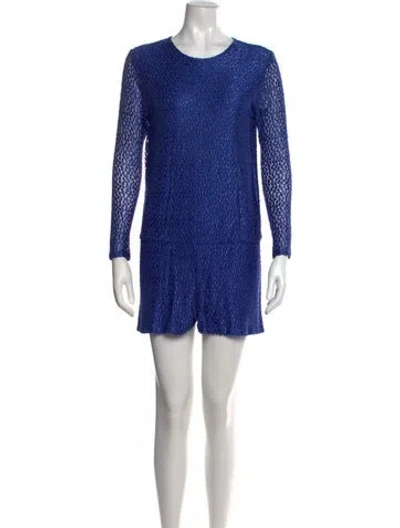 Pre-owned Alexis Crew Neck Jumpsuit In Blue