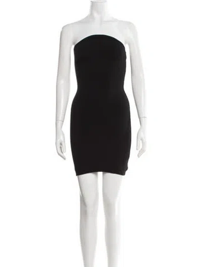 Pre-owned Alexis Crew Neck Knee-length Dress In Black