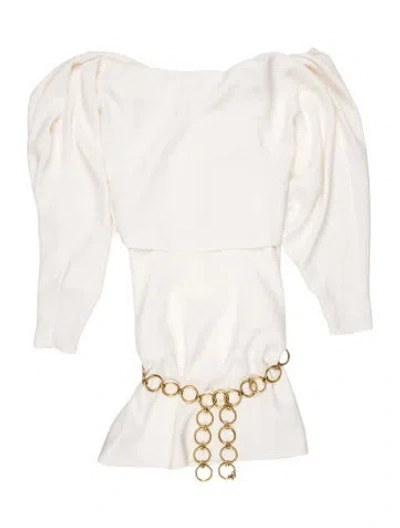 Pre-owned Alexis Crew Neck Knee-length Dress In Neutral