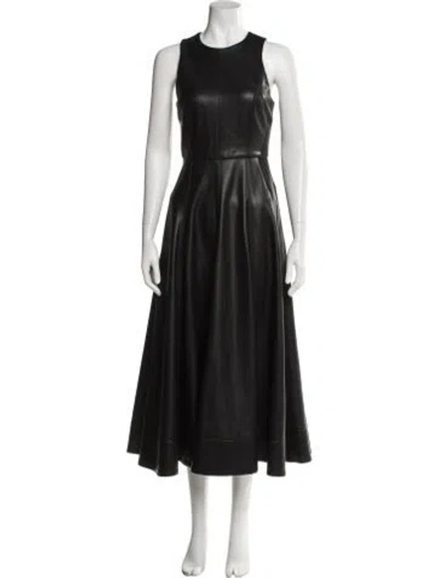 Pre-owned Alexis Crew Neck Long Dress In Black