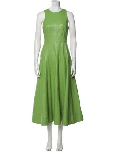 Pre-owned Alexis Crew Neck Long Dress In Green