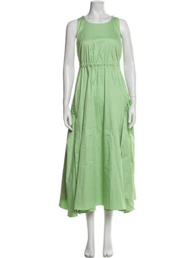 Pre-owned Alexis Crew Neck Long Dress In Green