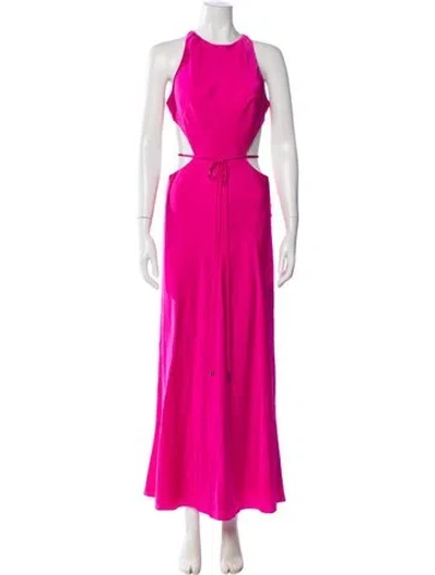 Pre-owned Alexis Crew Neck Long Dress In Pink