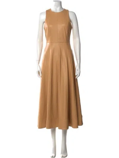 Pre-owned Alexis Crew Neck Long Dress W/ Tags In Brown