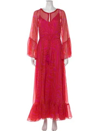 Pre-owned Alexis Crew Neck Long Dress W/ Tags In Red