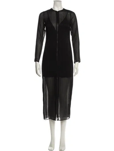 Pre-owned Alexis Crew Neck Midi Length Dress W/ Tags In Black