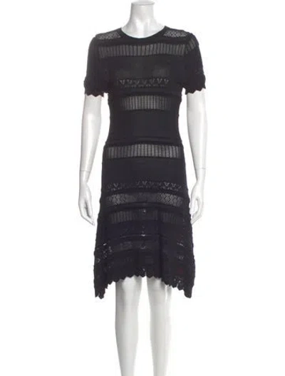 Pre-owned Alexis Crew Neck Mini Dress In Black