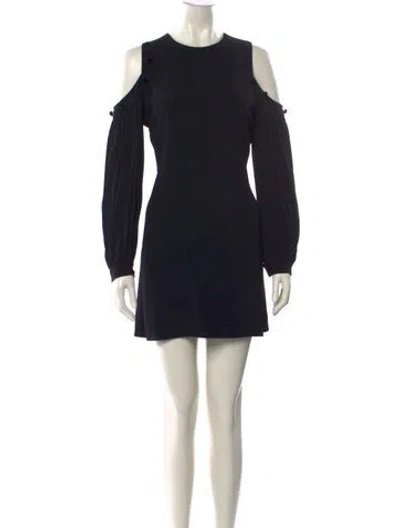 Pre-owned Alexis Crew Neck Mini Dress In Black