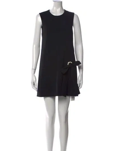 Pre-owned Alexis Crew Neck Mini Dress In Black