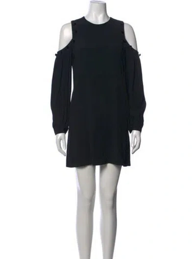 Pre-owned Alexis Crew Neck Mini Dress In Black