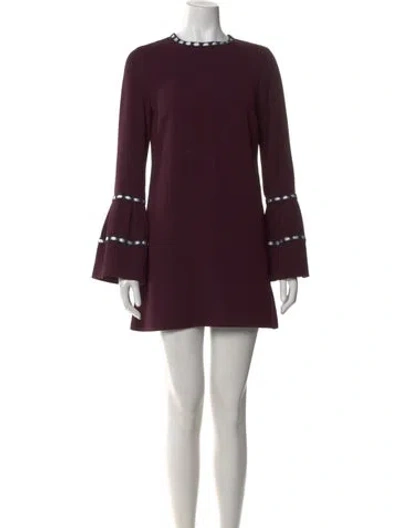 Pre-owned Alexis Crew Neck Mini Dress In Burgundy