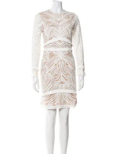 Pre-owned Alexis Crew Neck Mini Dress In Neutral
