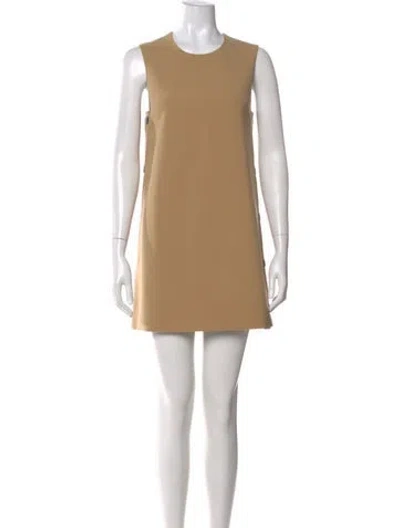 Pre-owned Alexis Crew Neck Mini Dress In Neutral