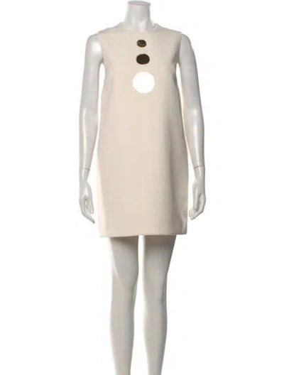 Pre-owned Alexis Crew Neck Mini Dress In Neutral