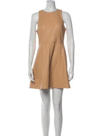 Pre-owned Alexis Crew Neck Mini Dress In Neutral