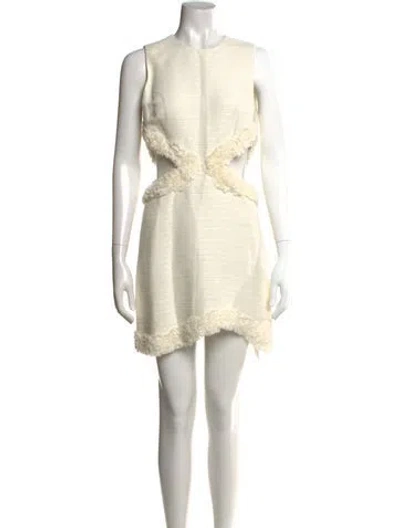 Pre-owned Alexis Crew Neck Mini Dress In Neutral