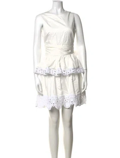 Pre-owned Alexis Crew Neck Mini Dress In Neutrals
