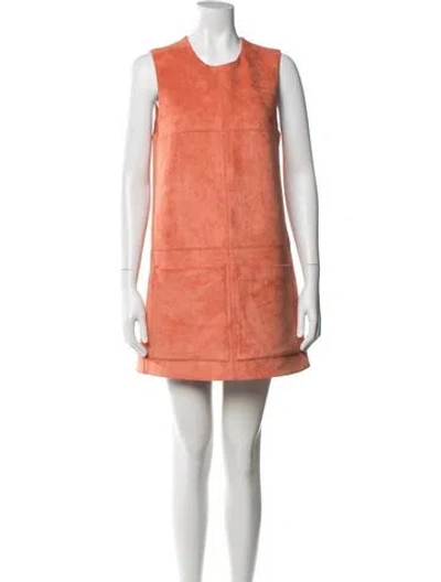 Pre-owned Alexis Crew Neck Mini Dress In Orange