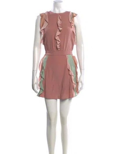 Pre-owned Alexis Crew Neck Mini Dress In Pink