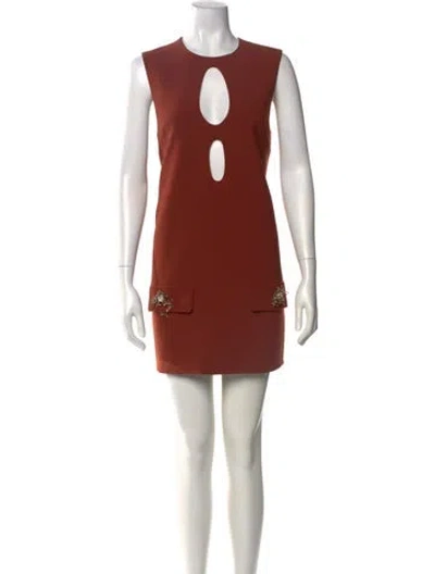 Pre-owned Alexis Crew Neck Mini Dress W/ Tags In Brown