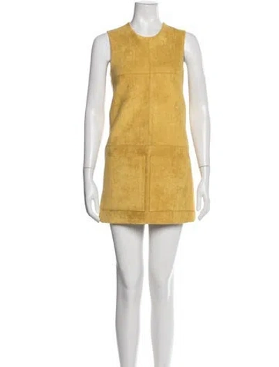 Pre-owned Alexis Crew Neck Mini Dress W/ Tags In Yellow