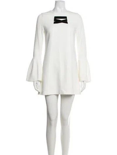 Pre-owned Alexis Crew Neck Mini Dress In White