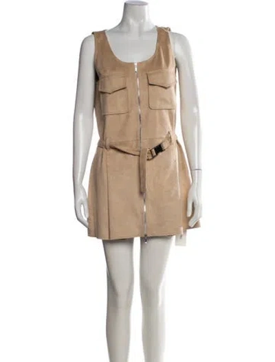 Pre-owned Alexis Crew Neck Mini Dress In Yellow