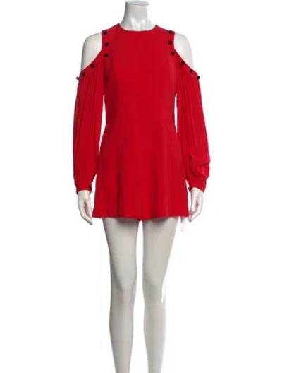Pre-owned Alexis Crew Neck Romper In Red