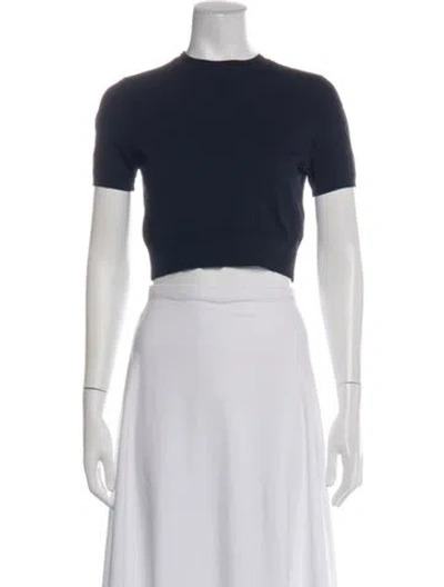 Pre-owned Alexis Crew Neck Short Sleeve Crop Top In Black