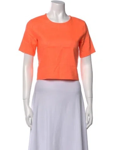 Pre-owned Alexis Crew Neck Short Sleeve Crop Top In Orange