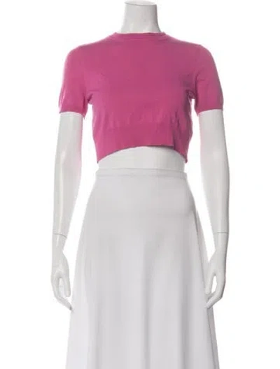 Pre-owned Alexis Crew Neck Short Sleeve Crop Top In Pink