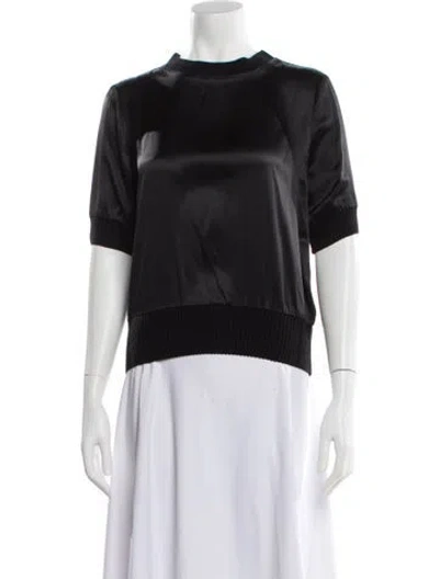 Pre-owned Alexis Crew Neck Short Sleeve Top In Black