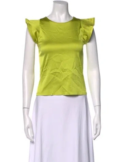 Pre-owned Alexis Crew Neck Short Sleeve Top In Green