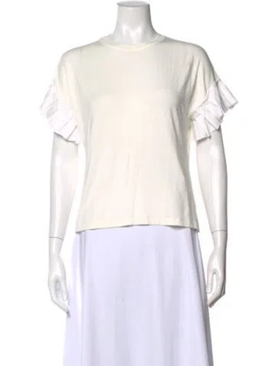 Pre-owned Alexis Crew Neck Short Sleeve Top In Neutral
