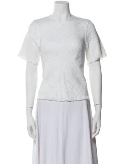 Pre-owned Alexis Crew Neck Short Sleeve Top In White